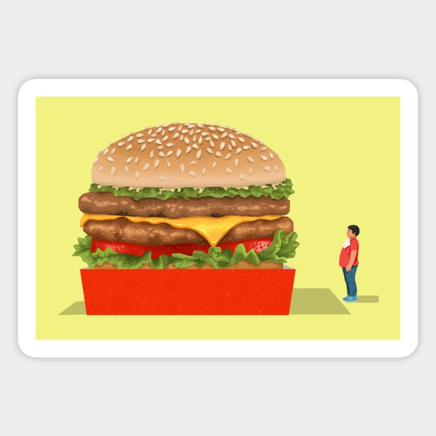 Burger Boy Magnet by John Holcroft